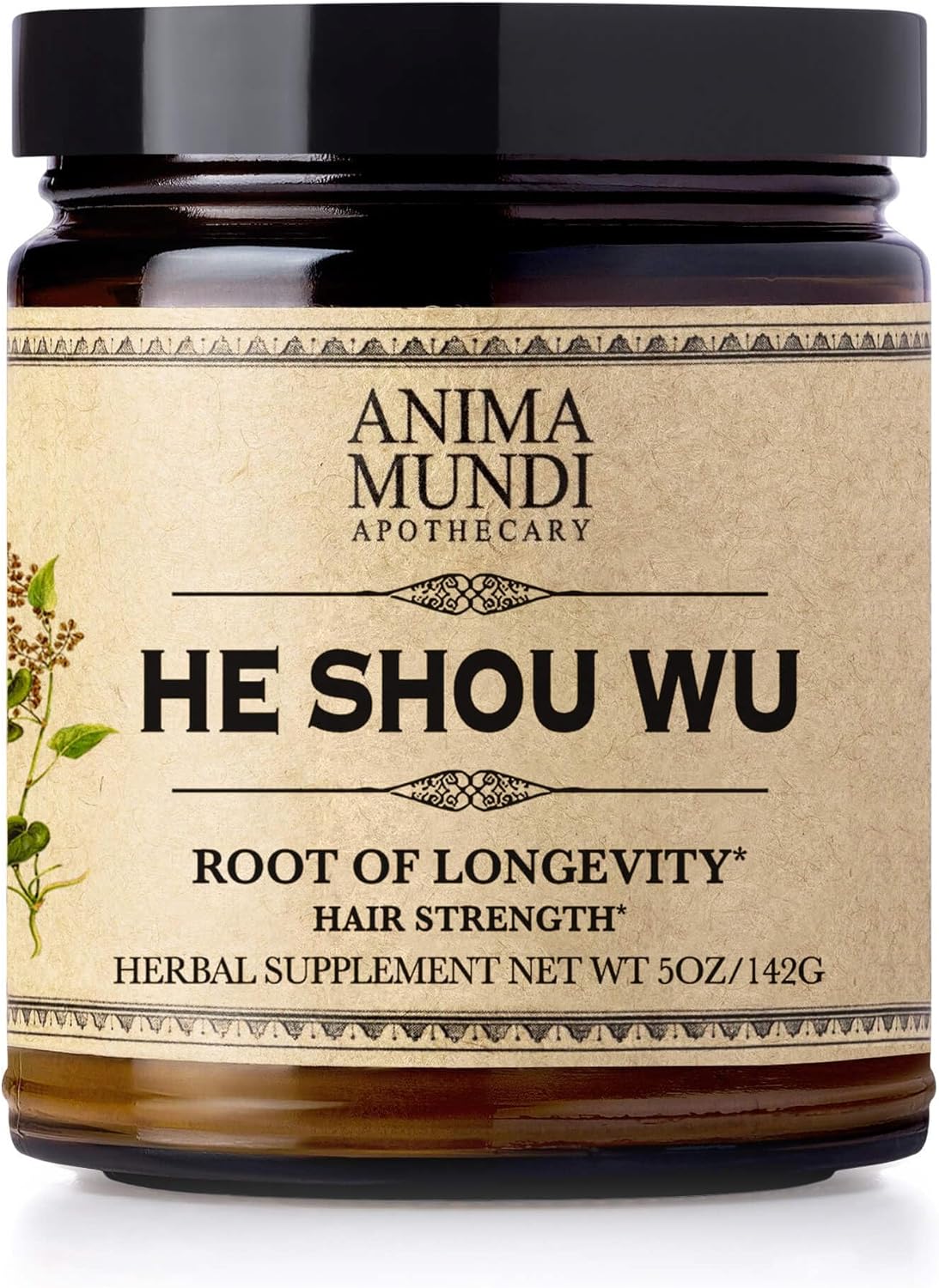 Anima Mundi Apothecary Healthy Hair Vitamins - Adaptogenic He Shou Wu - Fo Ti Root Hair Supplements for Women and Men - Also Supports Liver, Immune & GI Function (5oz / 142g)