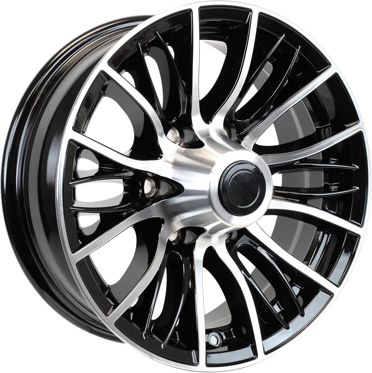 eCustomrim Aluminum Trailer Wheel 16X6 16" Evolution Black 6 Lug On 5.5" Center Rim