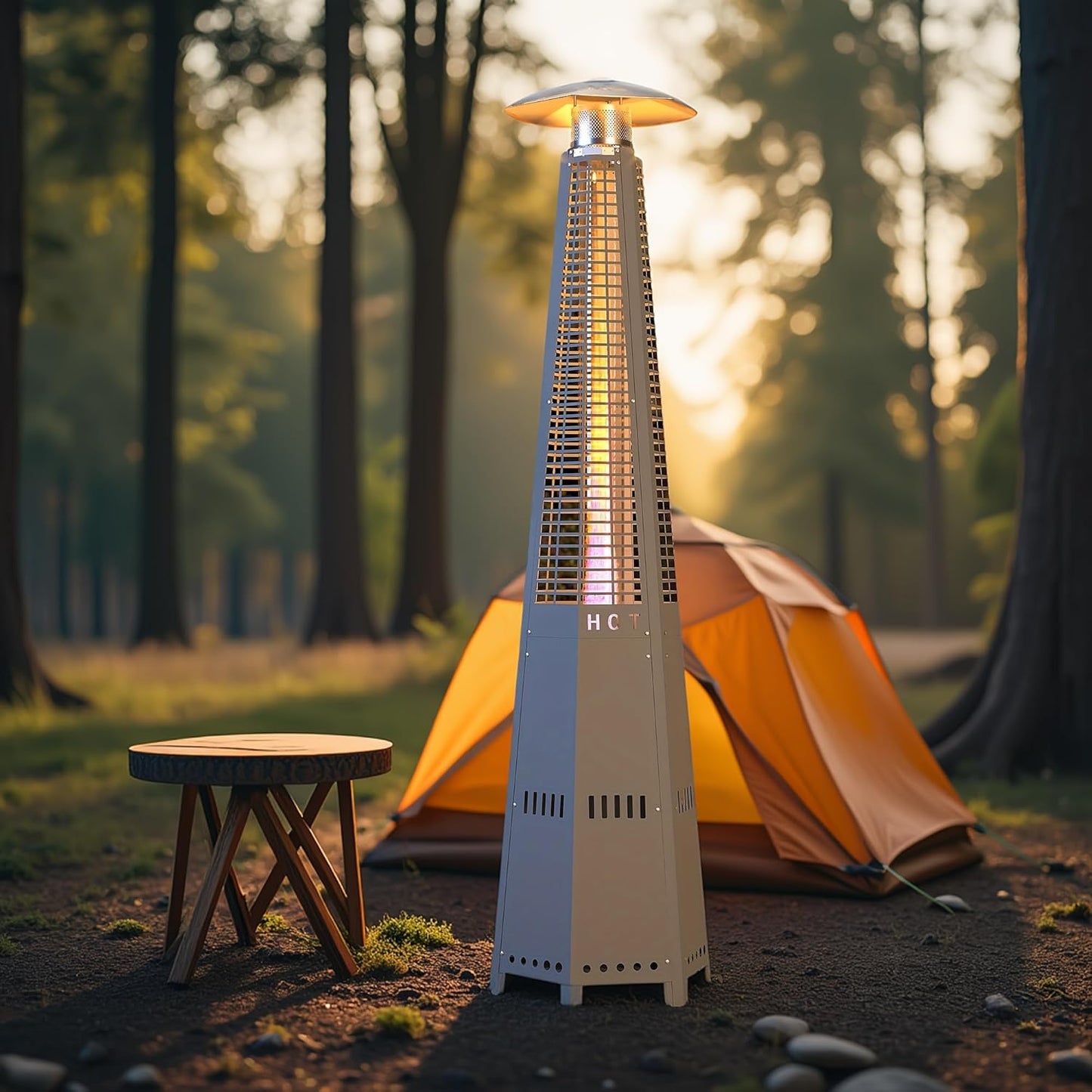 Pyramid Patio Heater, 48,000 BTU Outdoor Propane Heaters for Outdoor Use, Upgraded 91" Quartz Glass Tube Heater for Patio, Deck Backyard Commercial with Tip-Over Protection, Cover & Wheels