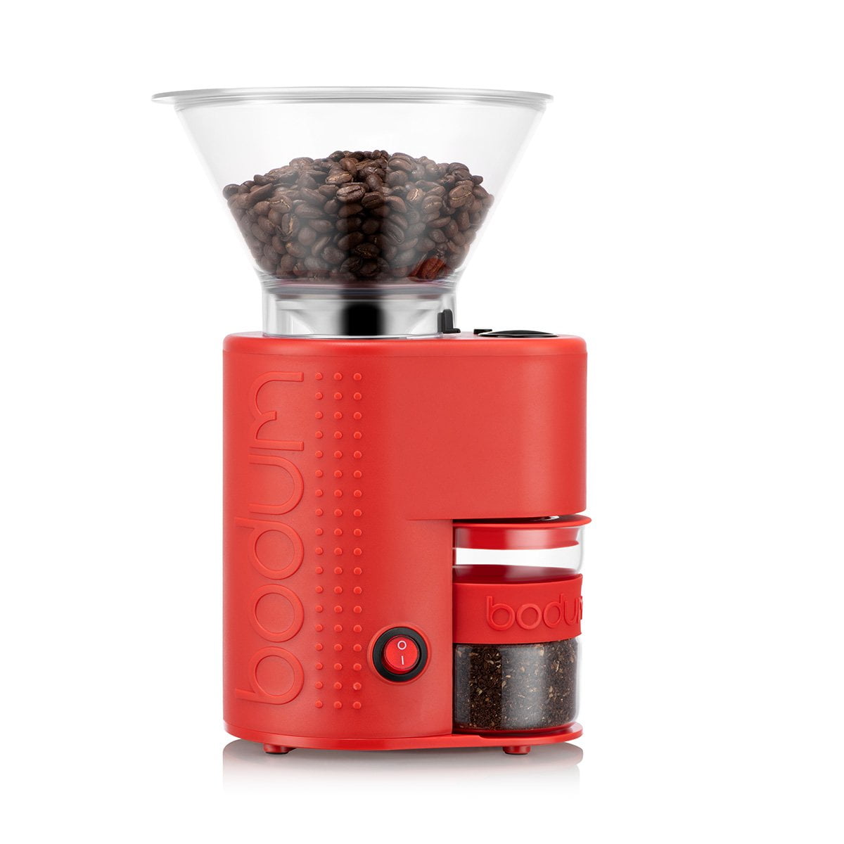 Bodum Bistro Electric Coffee Burr Grinder, Stainless, Red