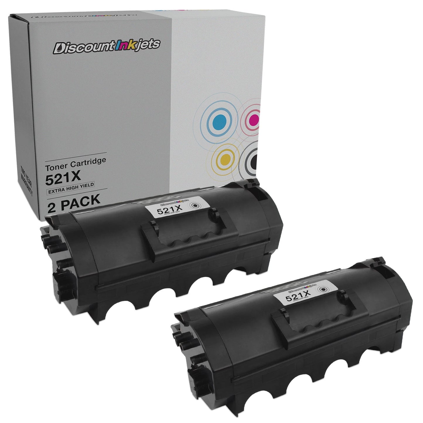 DI Ink Cartridges Replacements for Lexmark 521 52D1000 2pk Black EHY Compatible Model: Lexmark 521, 52D1000