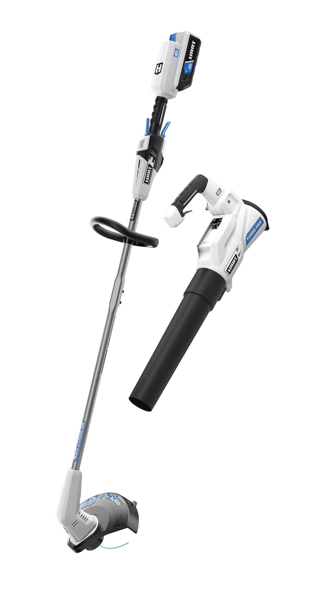 HART 40V 12" String Trimmer and Blower Combo Kit, Generation Two, (1) 4.0Ah Lithium-Ion Battery