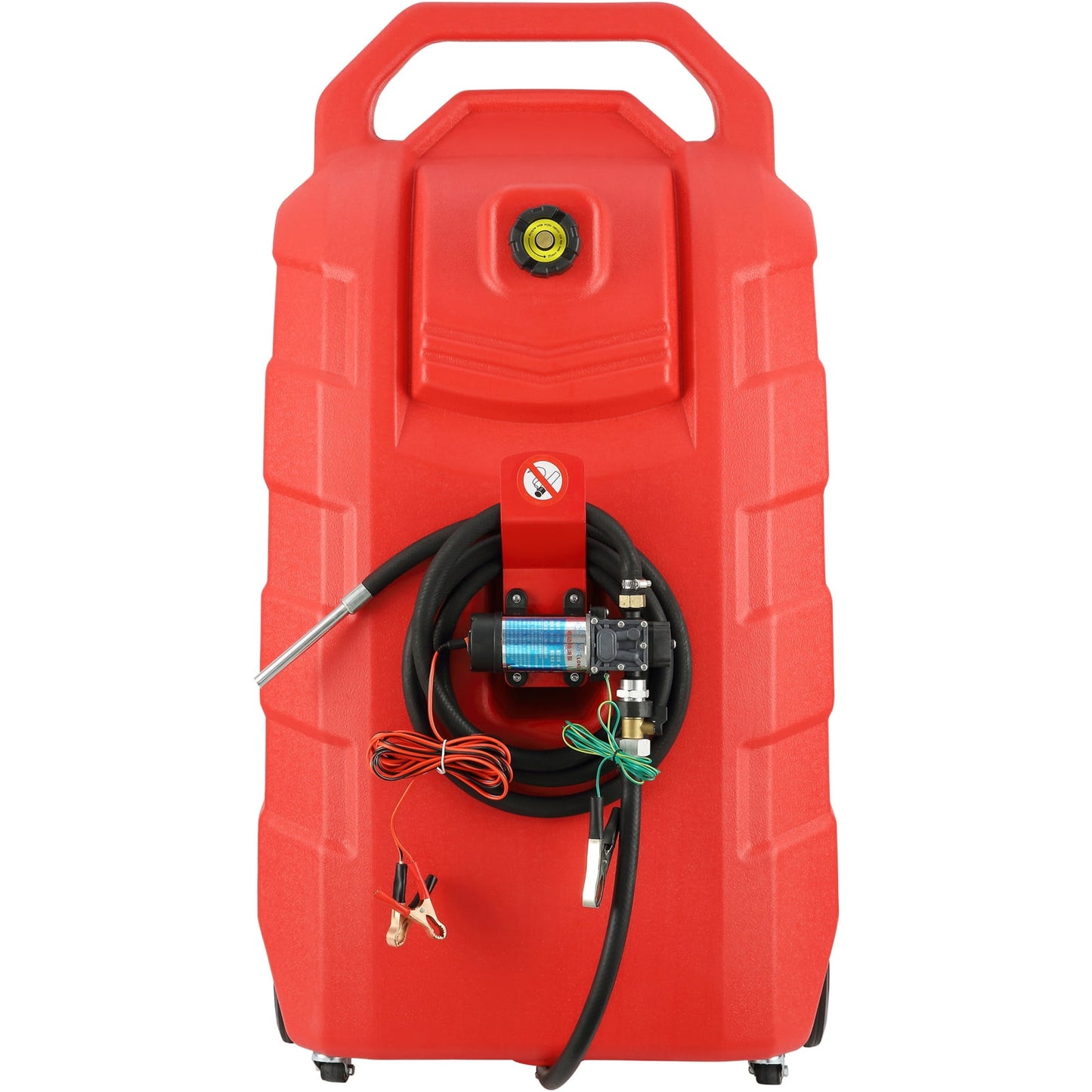 KFFKFF Fuel Caddy 32 Gallon Portable Diesel Tank On-Wheels Automatic 12V DC Pump
