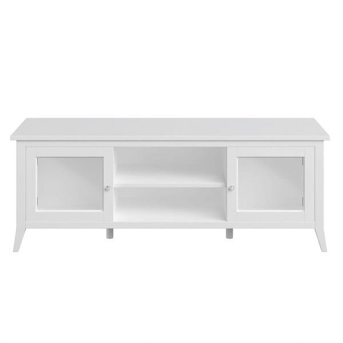 Lavish Home 55-inch TV Stand with 2 Cubbies and 2 Open Shelves, Entertainment Center for Living Room, Bedroom, or Entryway, White