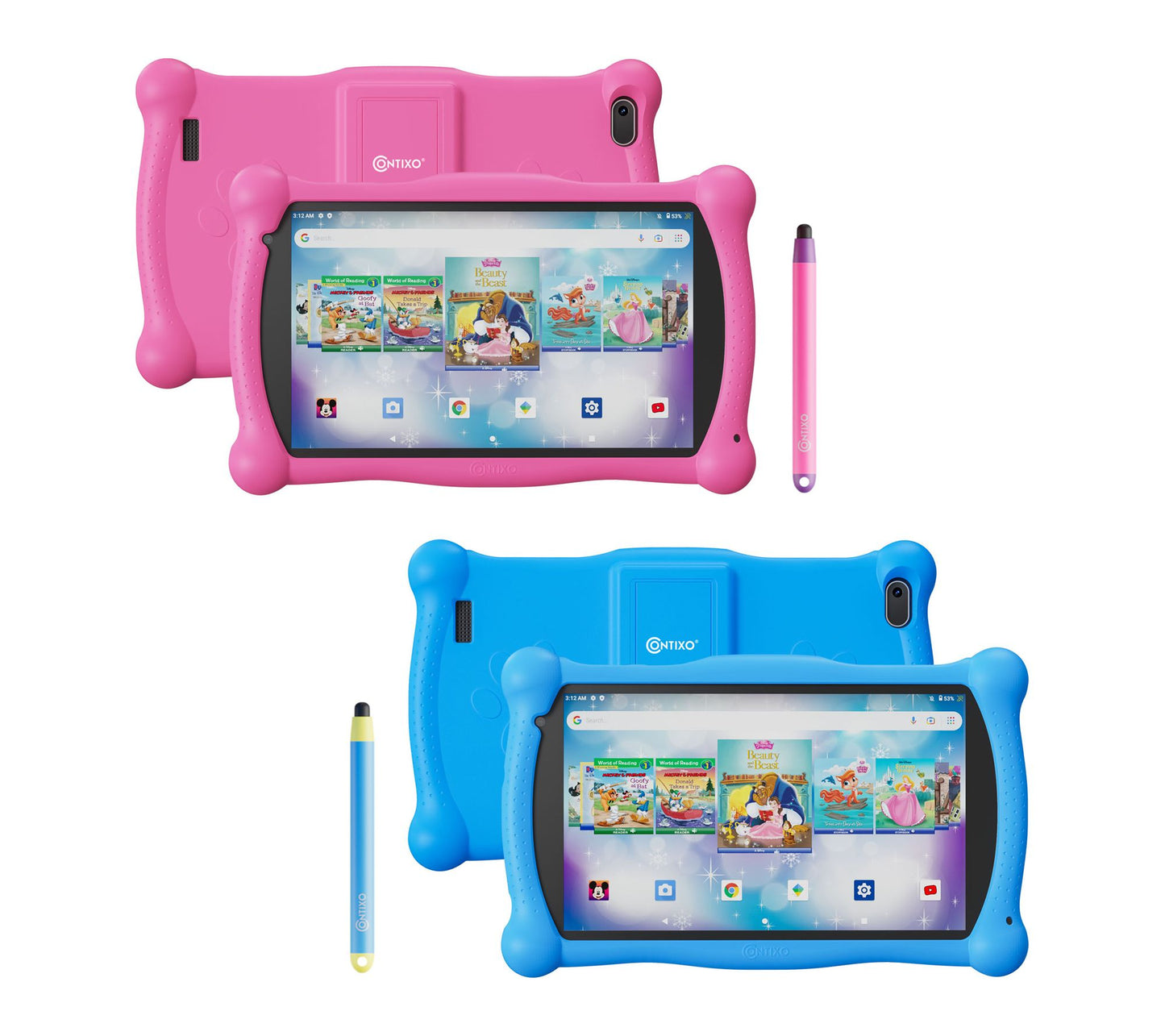 Contixo V10 7" IPS Kids Tablet 32GB, 50 DisneyeBooks (2-Pack)