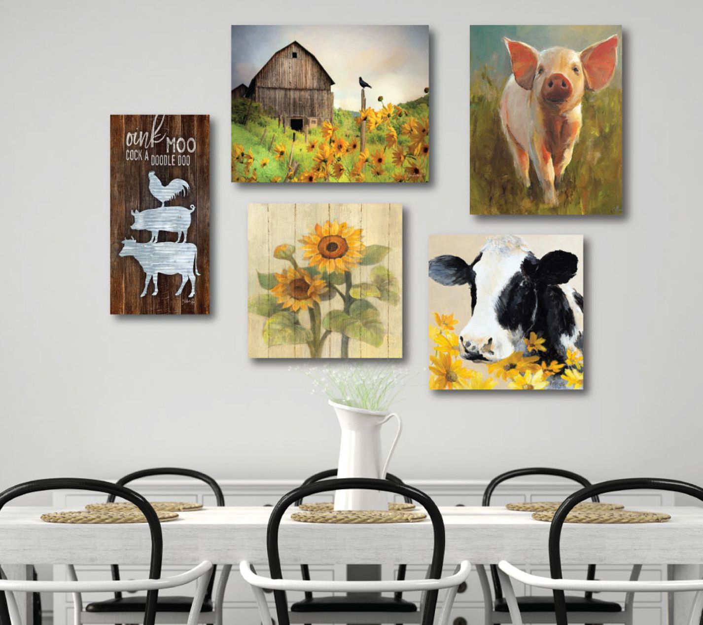 Courtside Market Farm & Sunflower 5-Piece Canvas Set