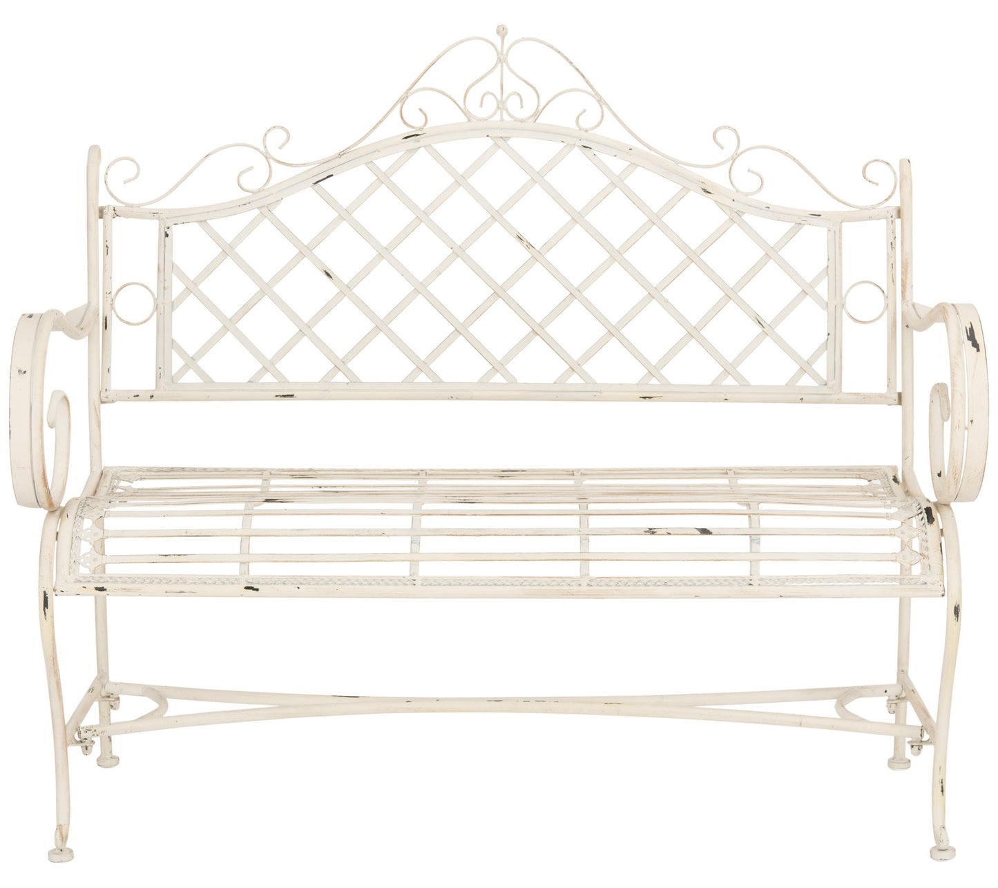 Abner Wrought Iron Outdoor Garden Bench by Safavieh