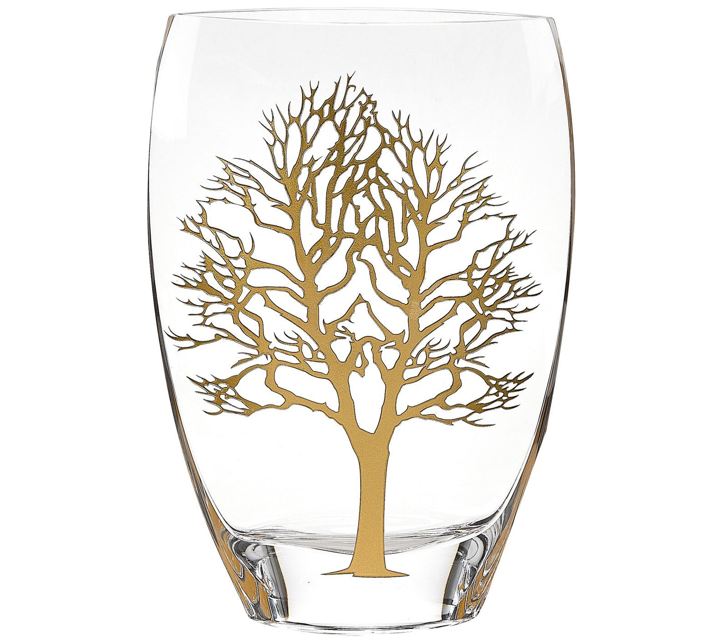 Badash Crystal Gold Tree of Life Mouth Blown 12" Crystal Vase