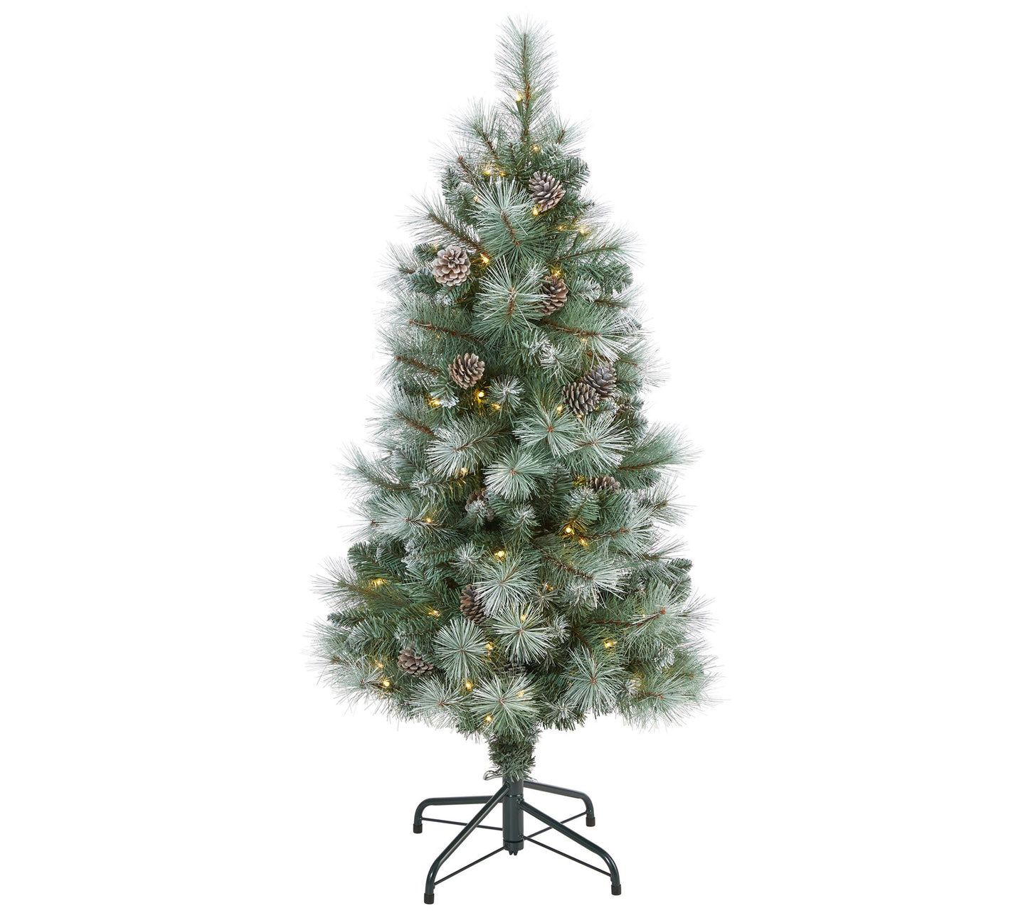 4' Lit Frosted Mountain Pine Christmas Tree byearly Natural