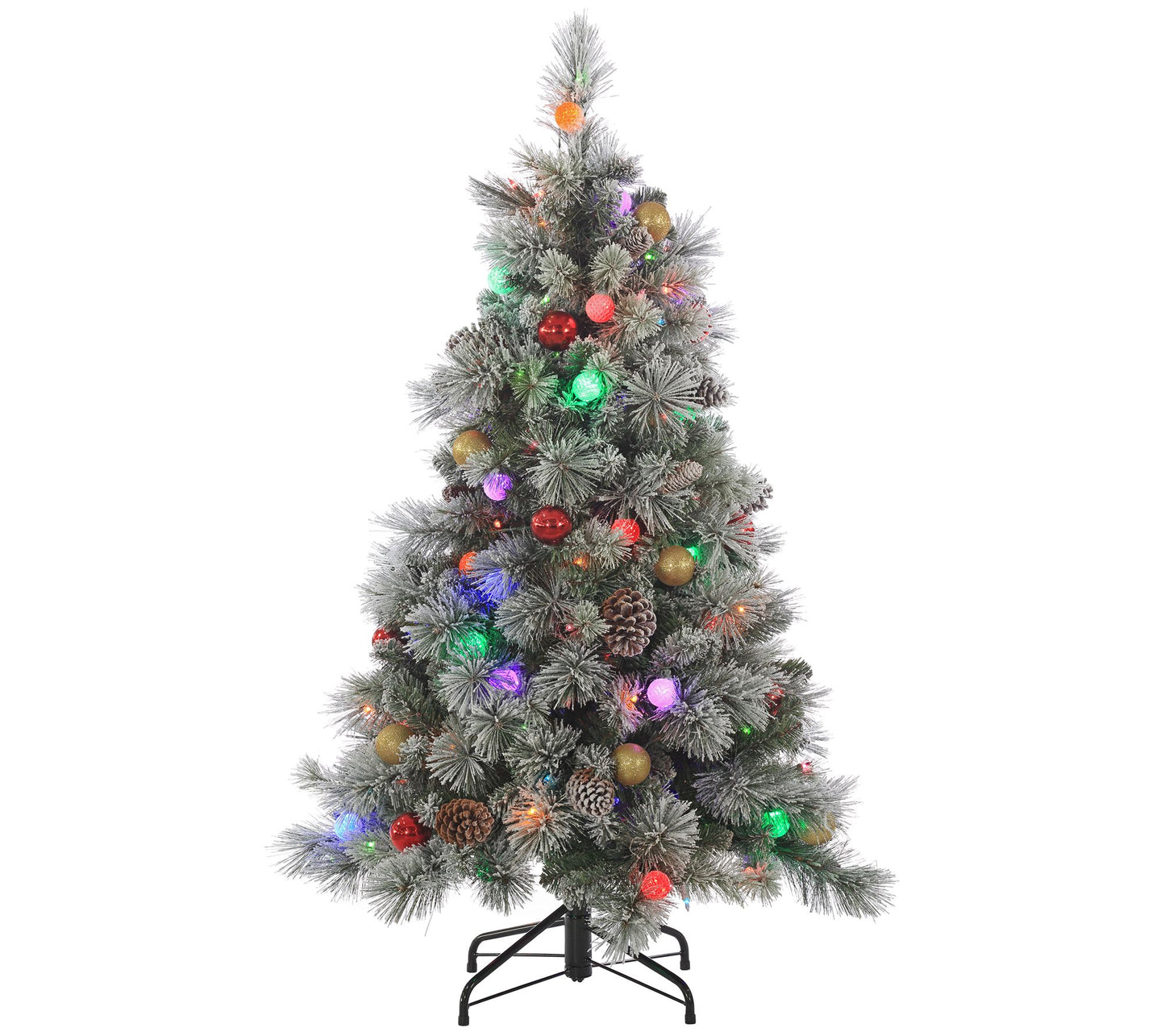 4.5Ft. Pre-Lit Flocked Hard Needle Pine by Gerson Co.