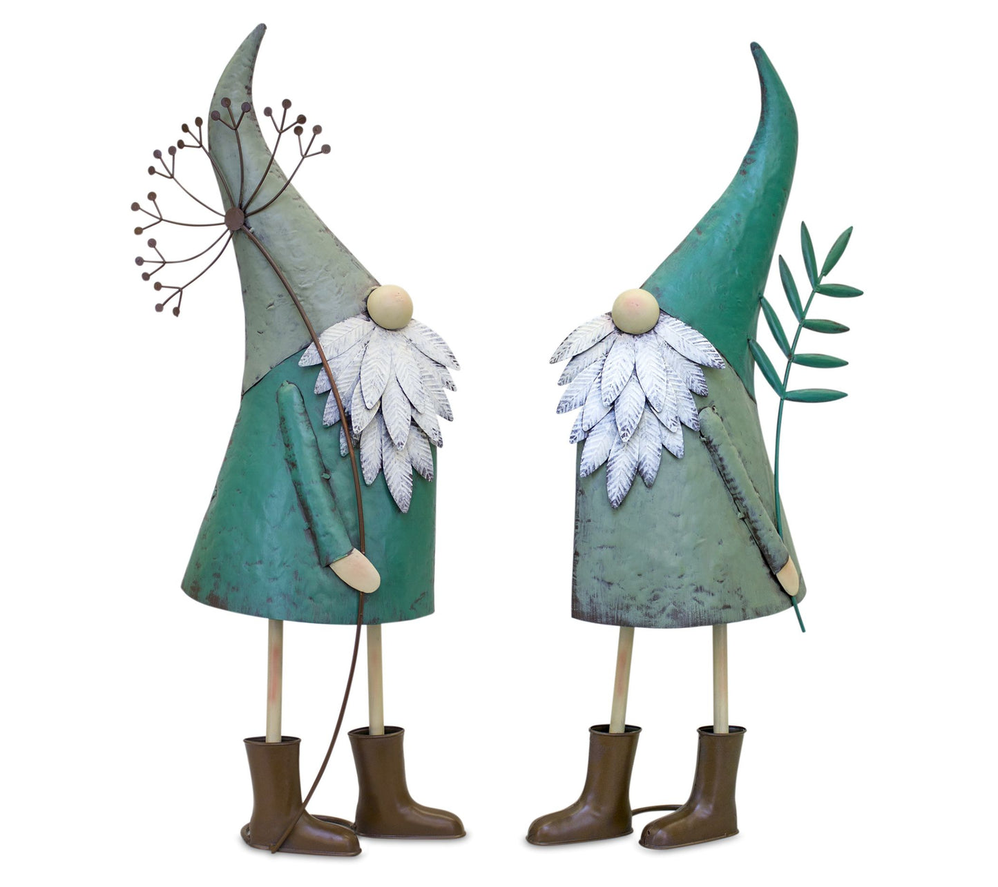 Melrose Iron Garden Gnome Decor (Set of 2)