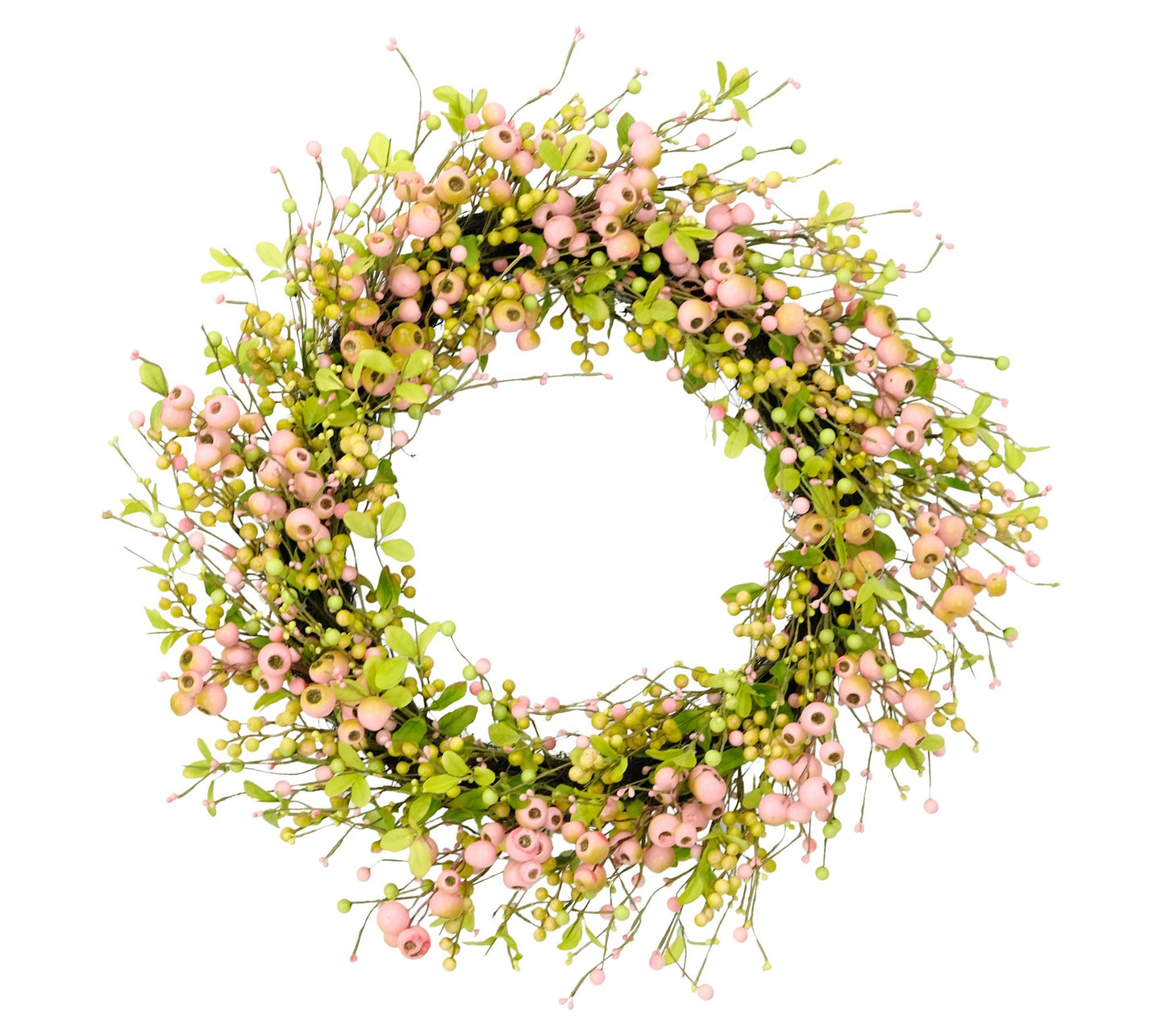 30" Artificial Blossoming Poppy Spring Wreath