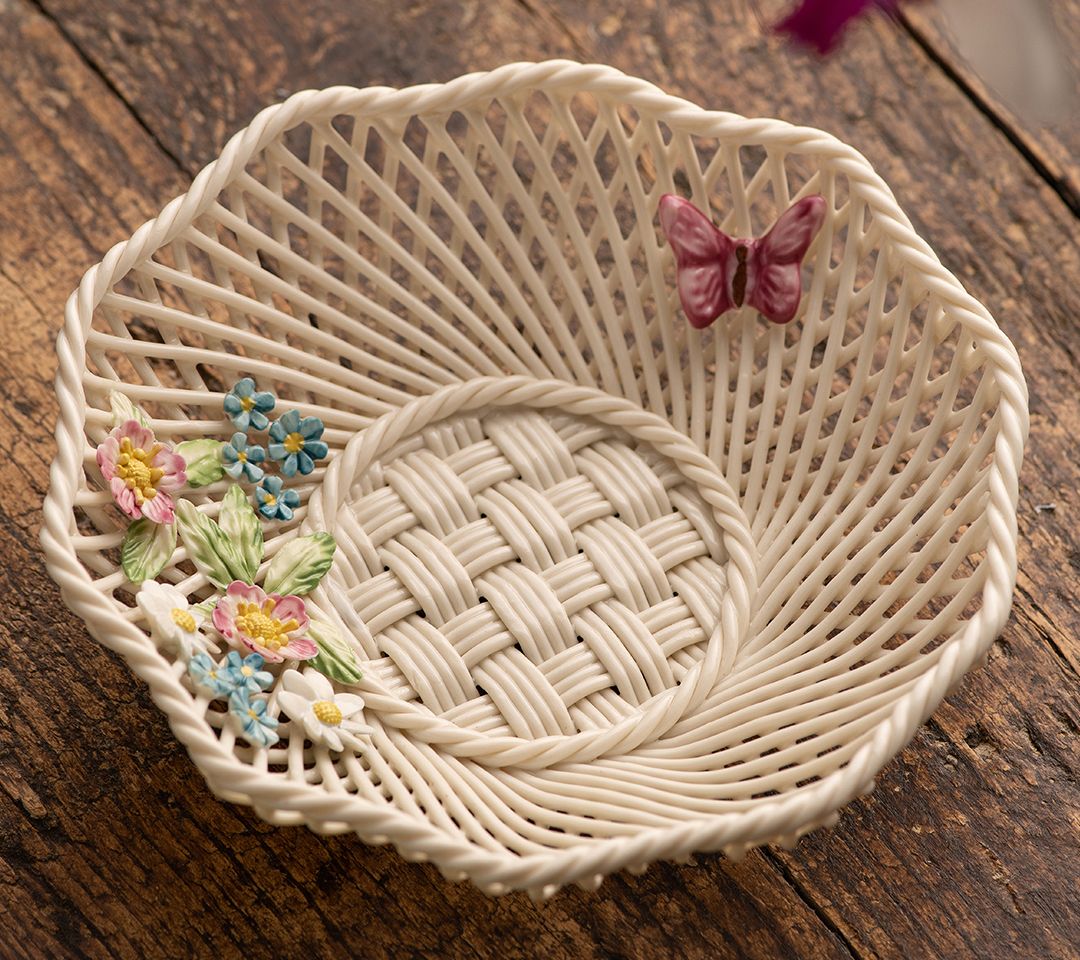 Belleek Pottery Wild Hedgerow Summer Basket