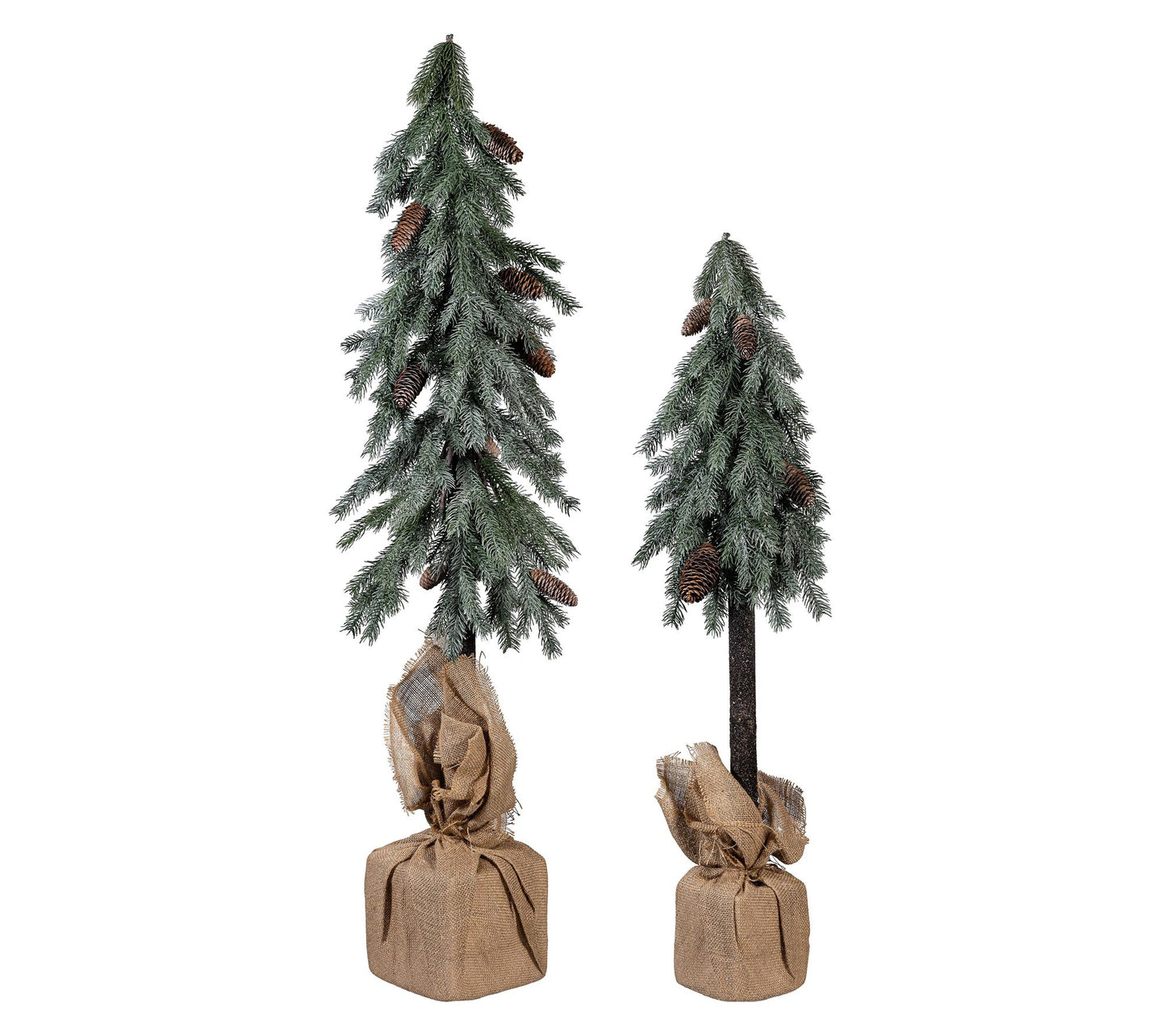 Evergreen Set of 2 Indoor/Outdoor Pine Trees inBurlap Sack