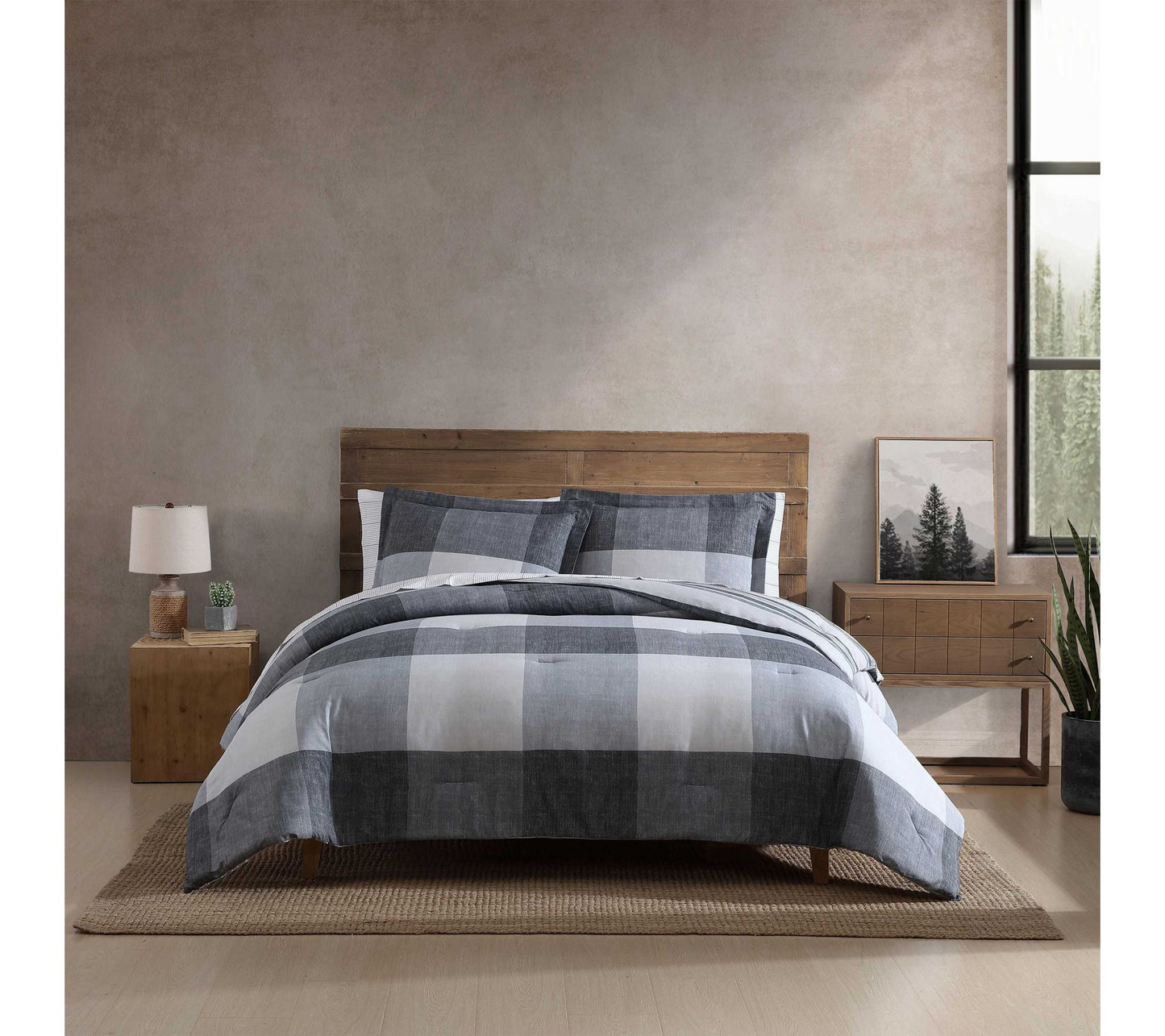 Eddie Bauer Oversized Plaid Grey 5-Piece Twin Bed Set
