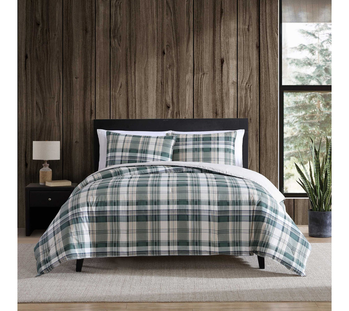 Eddie Bauer Timbers Plaid Green Full/Queen Comforter Set