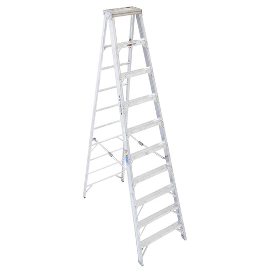 Werner 400 10-ft ( 14-ft Reach Height ) Aluminum Type 1AA - 375 lbs. Load Capacity Step ladder