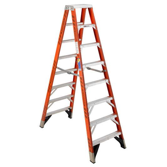 Werner T7400 8-ft Fiberglass Type 1AA-375-lb Load Capacity Twin Step Ladder T7408