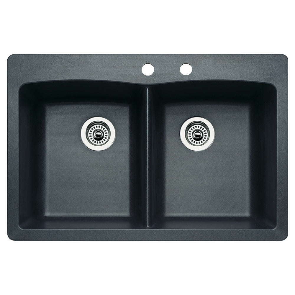BLANCO Diamond Dual-mount 33.0-in x 22.0-in Granite Double equal bowl Kitchen Sink