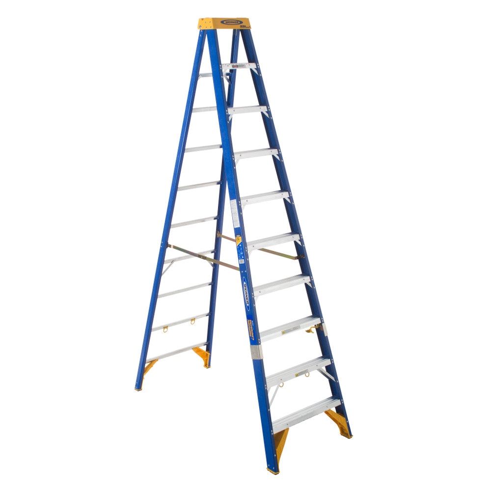 Werner OBEL00 10-ft ( 14-ft Reach Height ) Fiberglass Type 1AA - 375 lbs. Load Capacity Step ladder