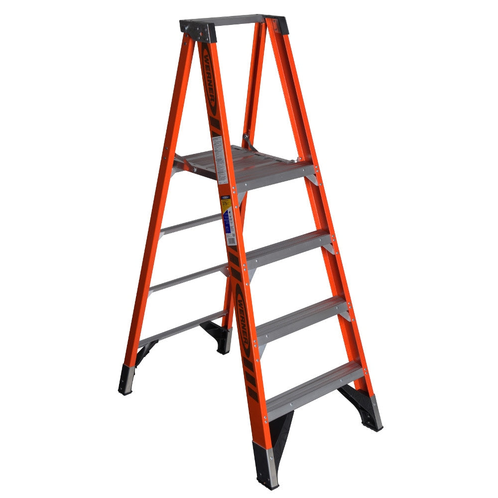 Werner P7400 6-ft Fiberglass Type 1aa- 375-lb Load Capacity Platform Step Ladder P7404