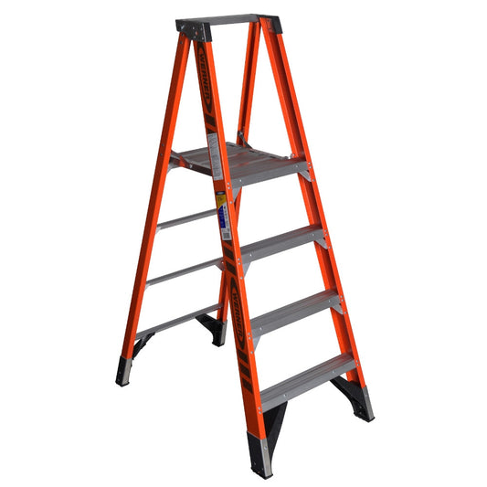 Werner P7400 6-ft Fiberglass Type 1aa- 375-lb Load Capacity Platform Step Ladder P7404