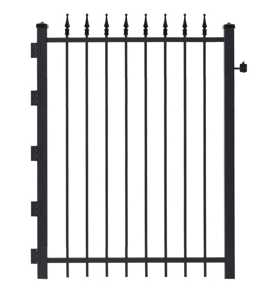Gilpin 4-ft H x 3-ft W Black Steel No Dig Decorative Walk-thru Decorative metal Fence gate