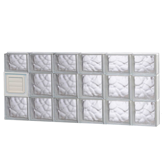 REDI2SET Wavy Glass 46-1/2-in x 21-1/4-in Frameless Replacement Dryer vent Glass Block Window