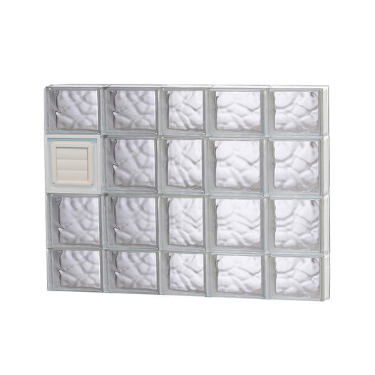 REDI2SET Wavy Glass 36-3/4-in x 27-in Frameless Replacement Dryer vent Glass Block Window