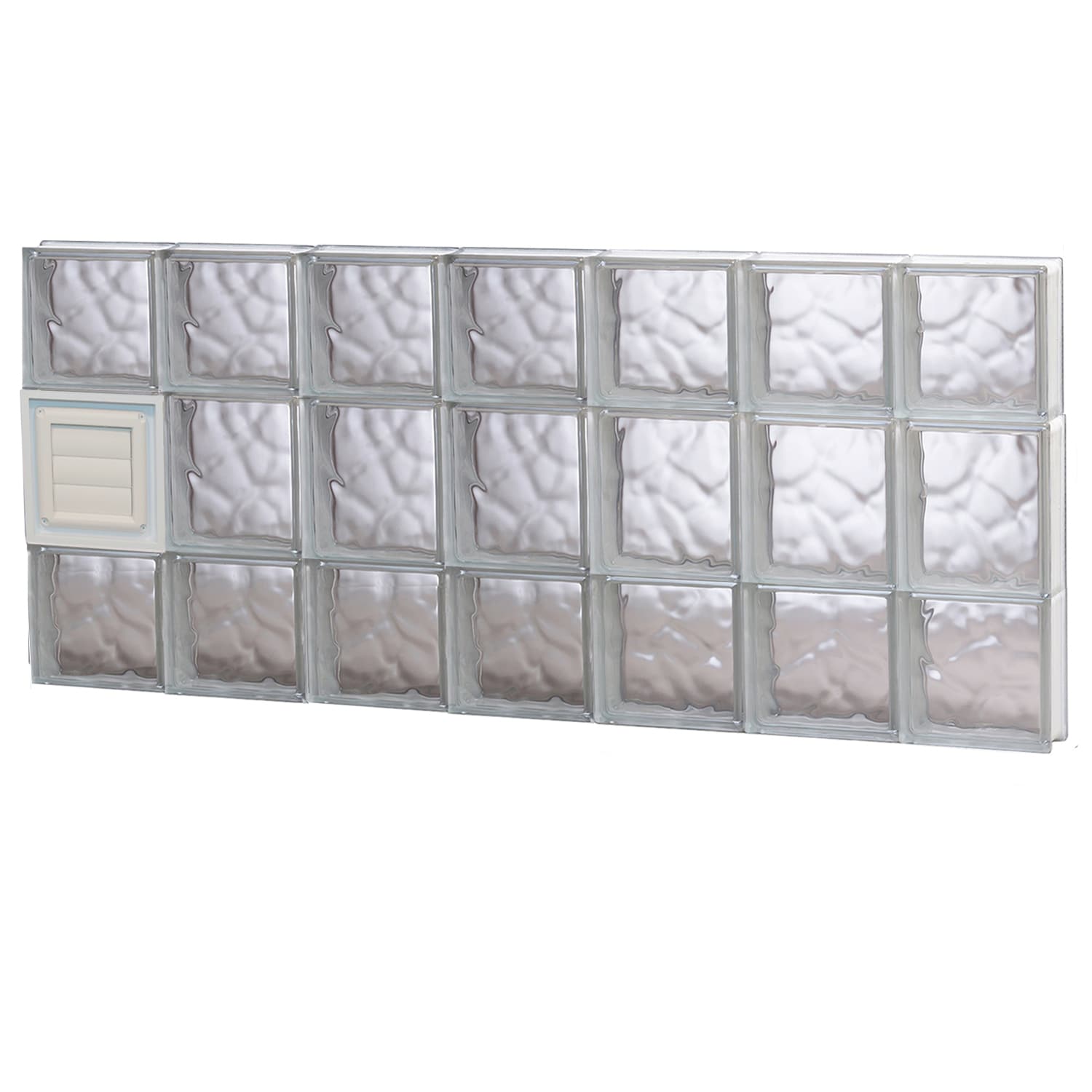 REDI2SET Wavy Glass 40-1/4-in x 19-1/4-in Frameless Replacement Dryer vent Glass Block Window