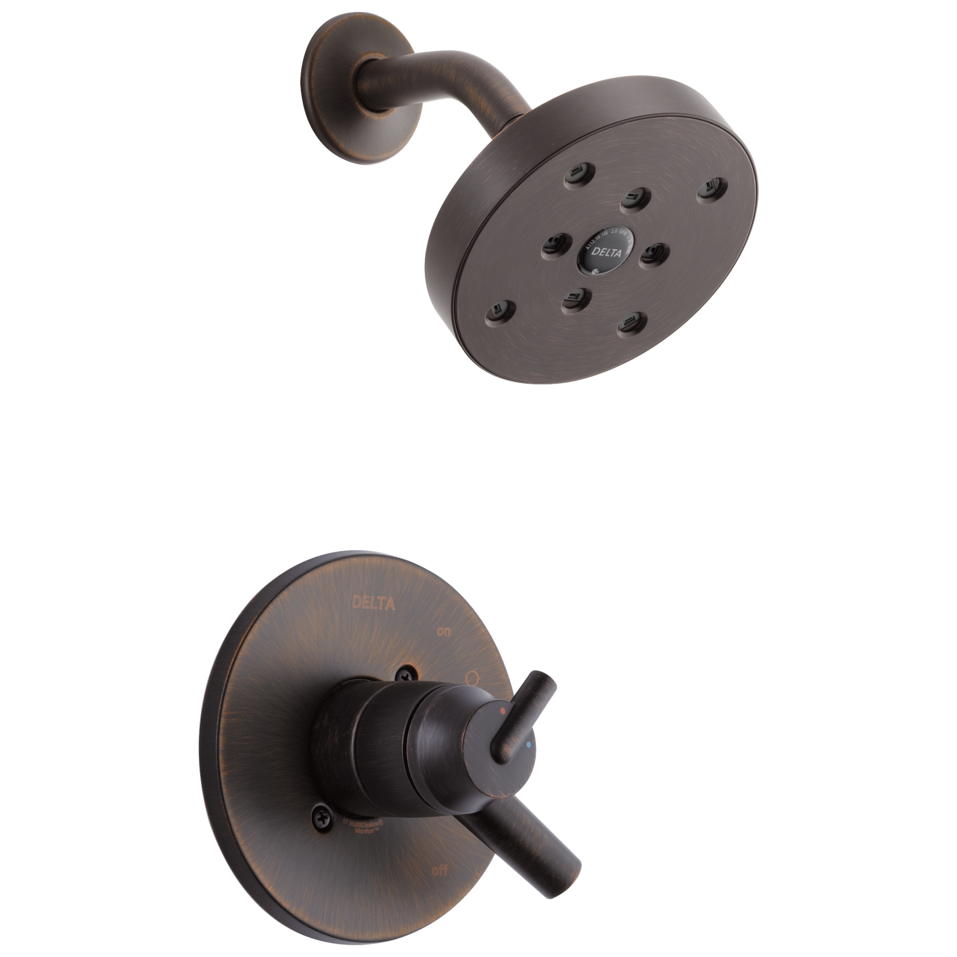 Delta Trinsic Venetian Bronze 2-handle Single function 5.4-in Round Shower Faucet