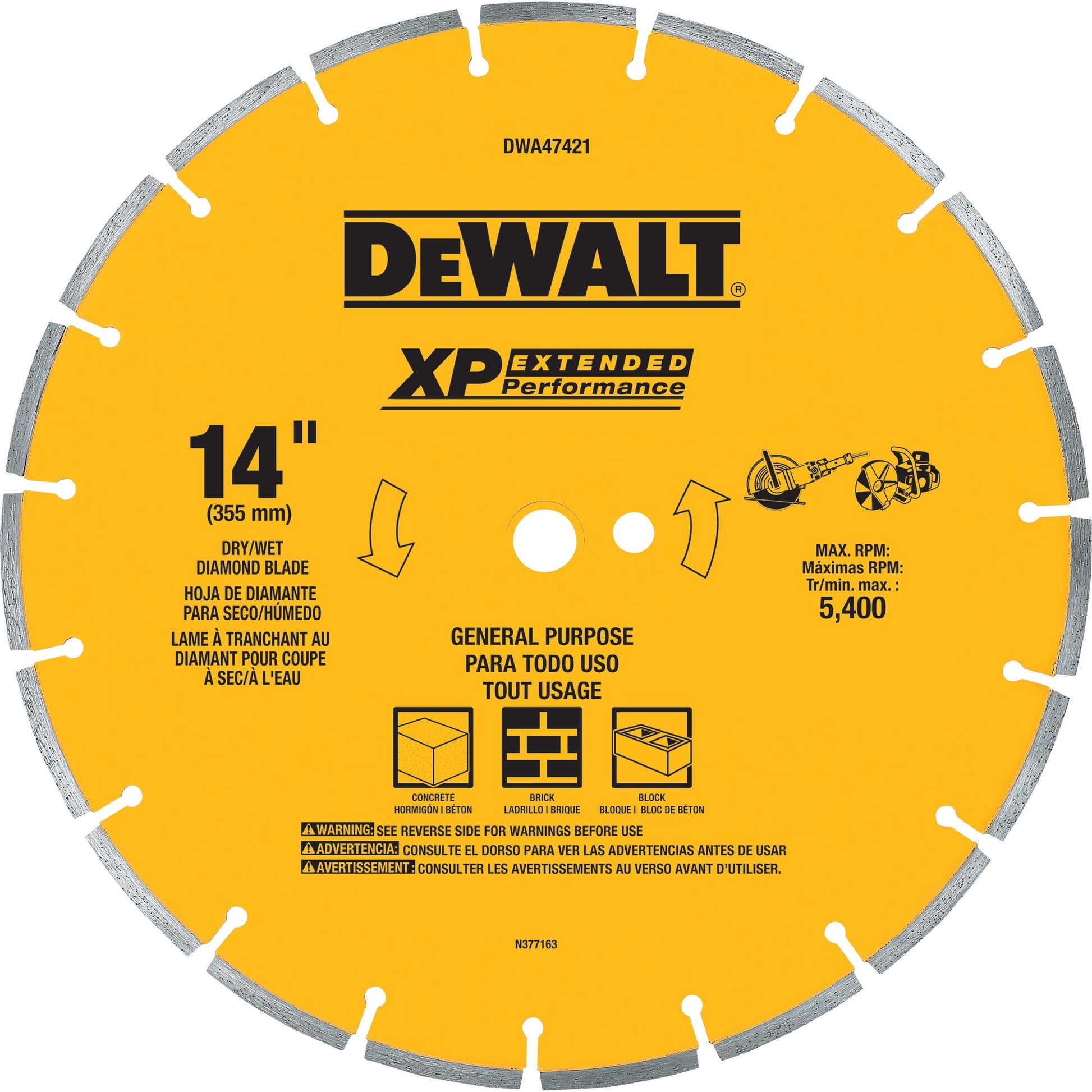 DEWALT 14-in Diamond Circular Saw Blade DWA47421