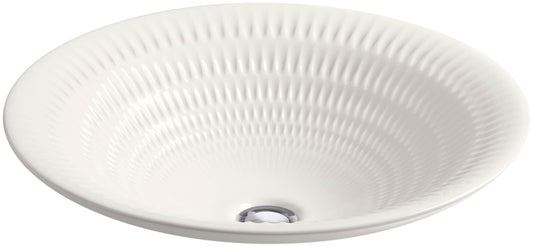 KOHLER Artist Editions Derring Vitreous China 17.6875-in Vessel Round Traditional Translucent White Bathroom Sink
