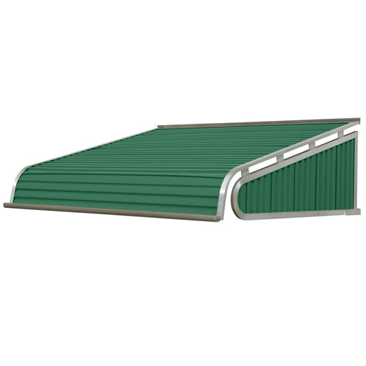 NuImage Awnings 1500 60-Inches Wide x 36-Inches Projection x 15-Inches Height Metal Fern Green Solid Fixed Door Awning