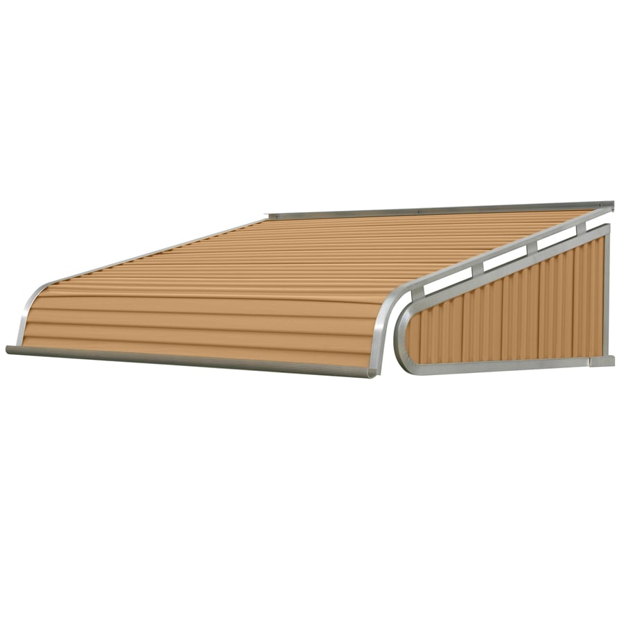 NuImage Awnings 1500 66-Inches Wide x 30-Inches Projection x 13-Inches Height Metal Mocha Tan Solid Fixed Door Awning