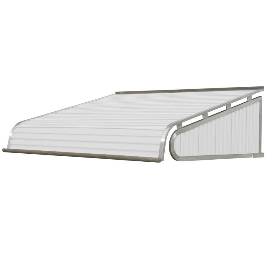 NuImage Awnings 1500 66-Inches Wide x 24-Inches Projection x 12-Inches Height Metal White Solid Fixed Door Awning