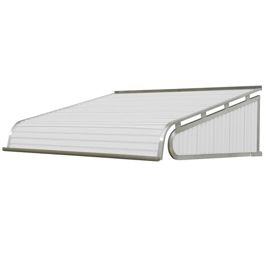 NuImage Awnings 1500 66-Inches Wide x 24-Inches Projection x 12-Inches Height Metal White Solid Fixed Door Awning
