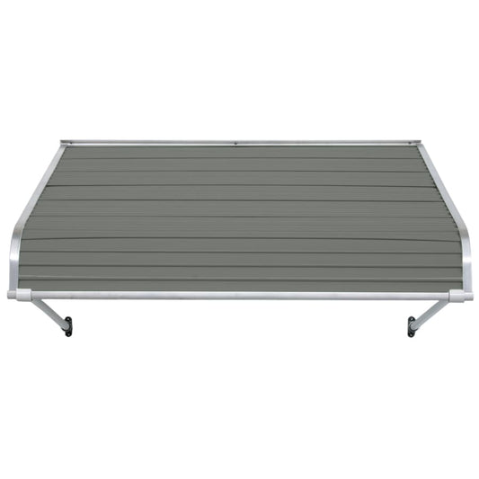 NuImage Awnings 1100 60-Inches Wide x 24-Inches Projection x 12-Inches Height Metal Graystone Solid Fixed Door Awning