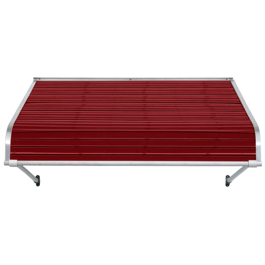 NuImage Awnings 1100 40-Inches Wide x 48-Inches Projection x 18-Inches Height Metal Brick Red Solid Fixed Door Awning