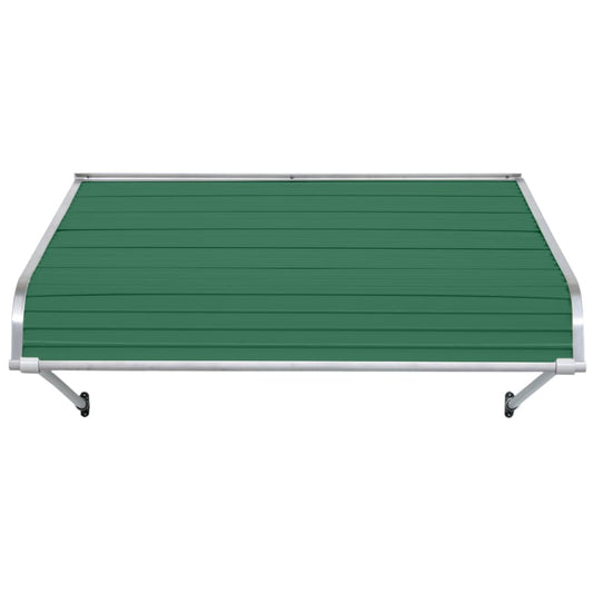 NuImage Awnings 1100 72-Inches Wide x 30-Inches Projection x 13-Inches Height Metal Fern Green Solid Fixed Door Awning