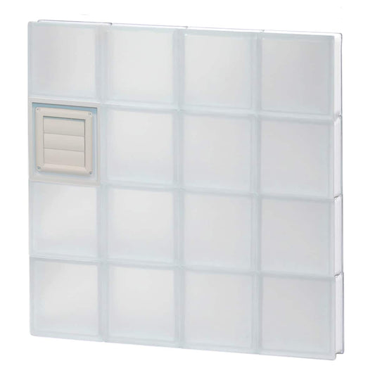 REDI2SET Frosted Glass 31-in x 31-in Frameless Replacement Dryer vent Glass Block Window