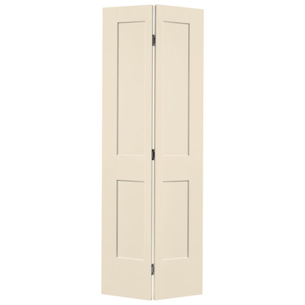 Masonite Logan 30-in x 80-in Cream-N-Sugar 2-panel square Smooth Hollow core Prefinished Molded composite Closet Bifold Door ( Hardware Included )