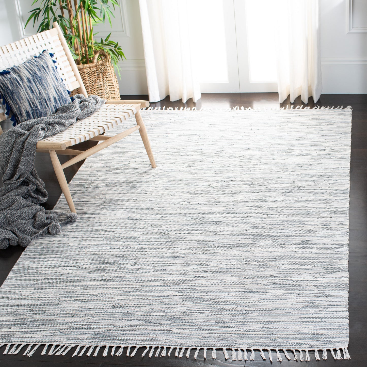 Safavieh Montauk Caspar 11 x 15 (ft) Silver Rectangular Indoor Abstract Coastal Area rug