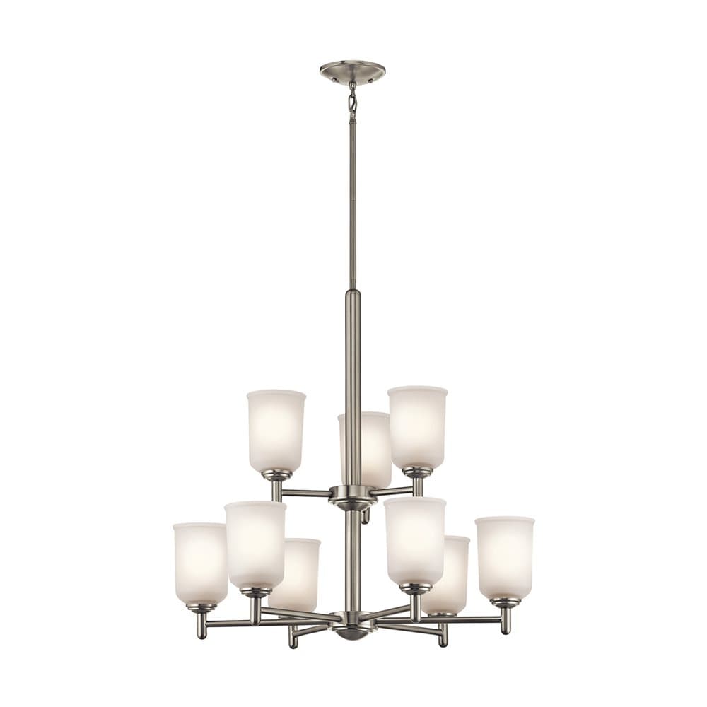 Kichler Shailene 9 -Light Nickel Transitional For Use in Bedrooms, Dining Rooms, Foyers, Kitchens, Living Rooms Chandelier