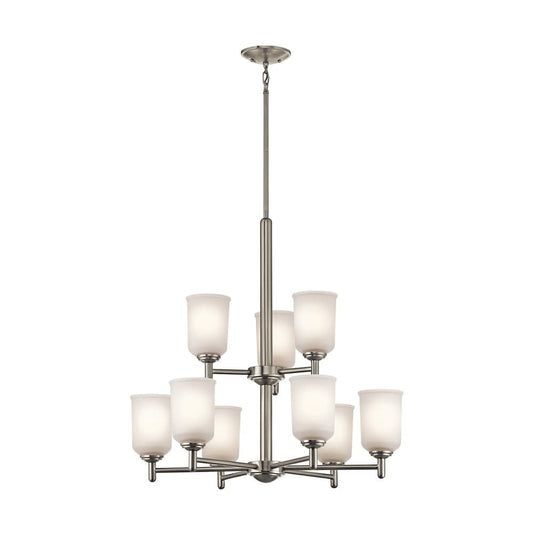 Kichler Shailene 9 -Light Nickel Transitional For Use in Bedrooms, Dining Rooms, Foyers, Kitchens, Living Rooms Chandelier