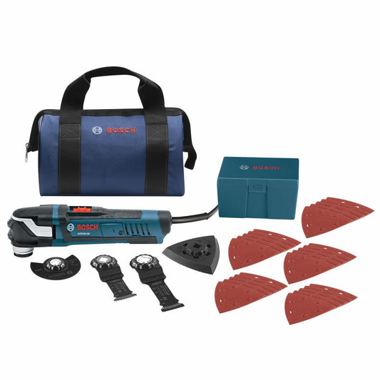 Bosch StarlockPlus Corded 4-Amp Variable 30-Piece Oscillating Multi-Tool Kit with Soft Case GOP40-30B