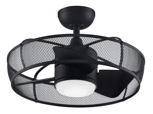 Fanimation Henry 20.0-in Integrated LED Outdoor Black with Black Blades Fandelier Ceiling Fan With Light - Remote Included ( 3.0 -Blade )
