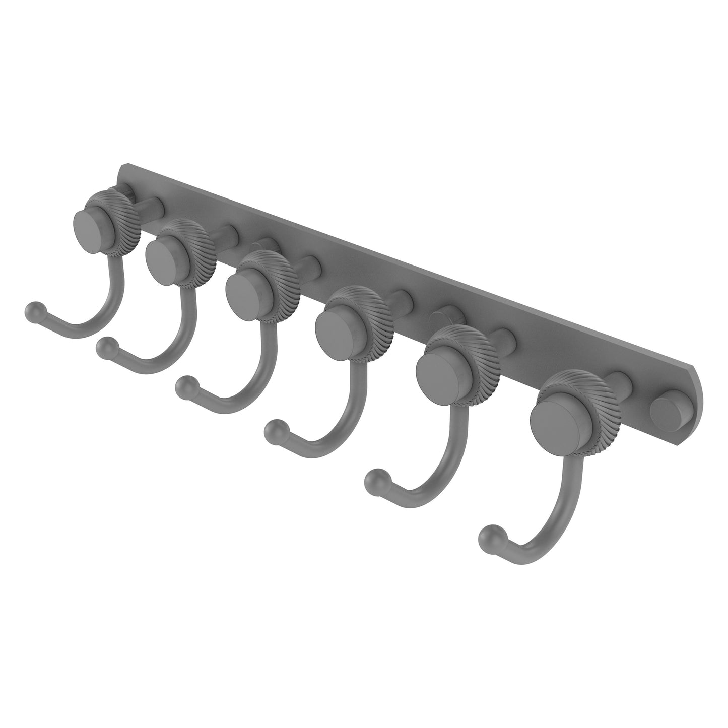 Allied Brass Mercury Matte Gray 6 -Hook Wall mount Towel Hook