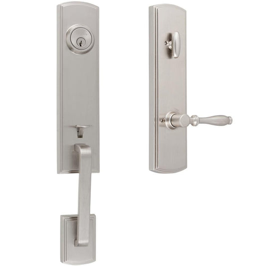 Delaney Hardware Briona Satin Nickel Single-Cylinder Deadbolt Entry Door Handleset with Classic Lever 374101SO-RH