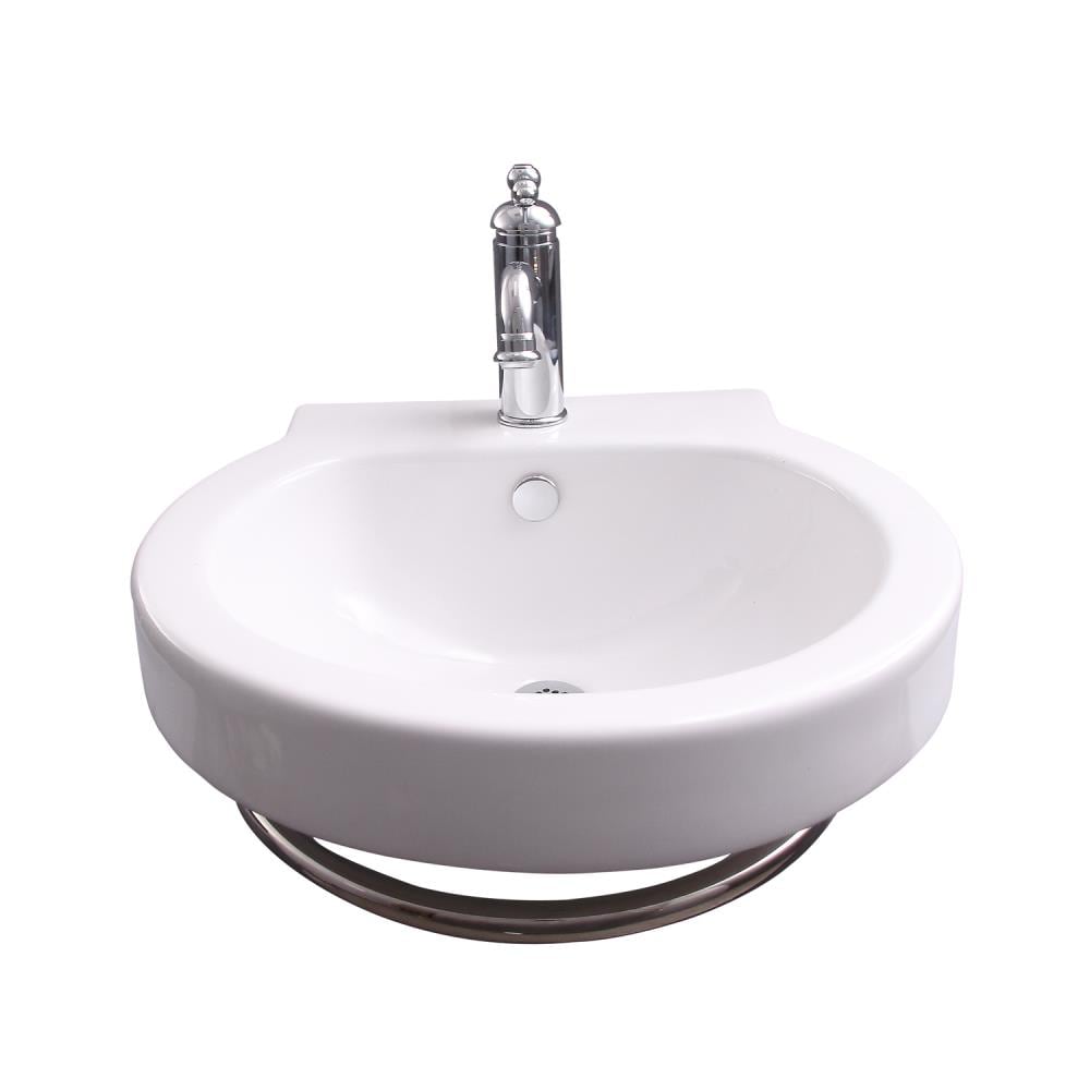Barclay Bryant Wall-Hung Basin Vitreous china Wall-mount Round Modern White Bathroom Sink ( 19.5-Inches x 20.37-Inches )